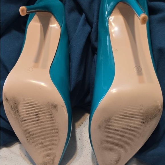 Pre-Owned Dark Turquoise Qunvngutui Pointed Toe Heels - Picture 10 of 10